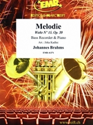 Melodie by Brahms Johannes - Jirka Kadlec - for Bass Recorder and Piano (Bass Recorder and Piano)