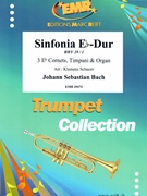 Sinfonia Eb-Dur by Bach Johann Sebastian - Klemens Schnorr - for 3 Eb Cornets and Organ (3 Eb Cornets and Organ (+ Timpani))