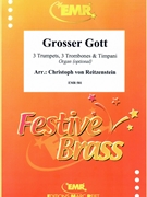 Grosser Gott by Reitzenstein Christoph Von for 3 Trumpets 3 Trombones Timpani and Organ (3 Trumpets 3 Trombones Timpani and Organ (Organ optional))