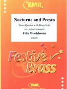 Nocturne and Presto by Mendelssohn Felix - Frackenpohl Arthur - for 2 Trumpets Horn Trombone and Tuba (2 Trumpets Horn Trombone and Tuba)