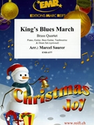 King's Blues March by Saurer Marcel for 2 Trumpets Trombone and Euphonium (2 Trumpets Trombone and Euphonium (Piano Guitar Bass Guitar Tambourine and Drum Set optional))