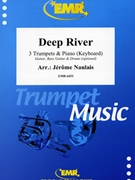 Deep River by Naulais Jerome for 3 Trumpets and Piano (3 Trumpets and Piano (Guitar Bass Guitar and Drums optional))