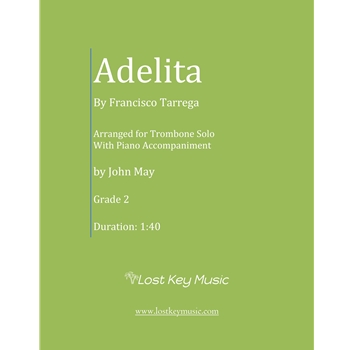 Adelita by Tarrega Francisco - May John - for Trombone