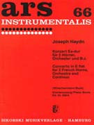 Concerto for 2 Horns Orchestra and basso continuo by Haydn Joseph for French Horn Duet