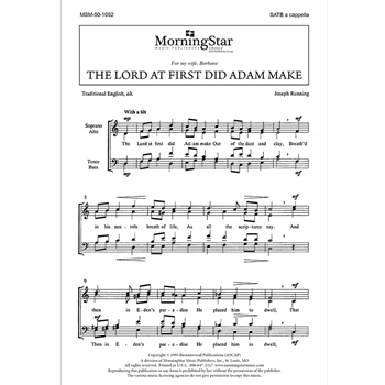 The Lord at First Did Adam Make