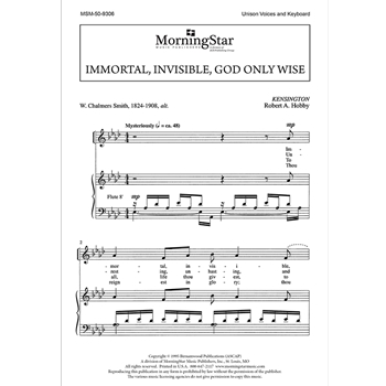 Immortal, Invisible, God Only Wise (Choral Score)