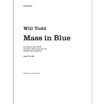 Mass in BlueJazz trio set: piano, bass, drum kit, and opt. sax