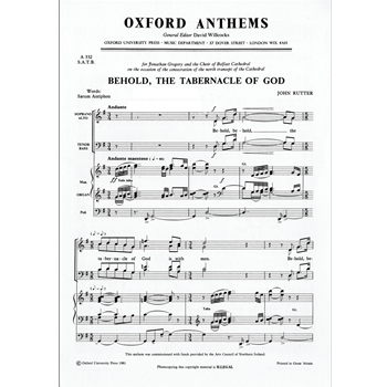 Behold, the tabernacle of GodVocal score