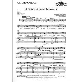 O come, O come, ImmanuelVocal score