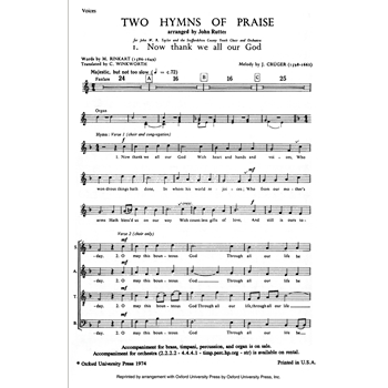 Now thank we all our God No. 1 of Two Hymns of Praise