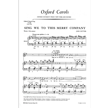 Sing We to this Merry Company