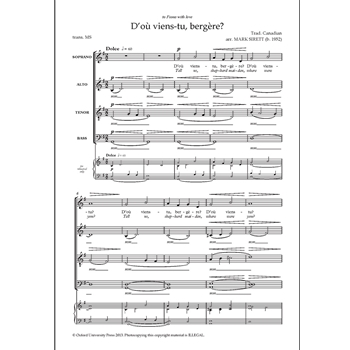 D'où viens-tu bergère?
