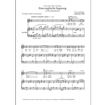 Eine englische Segnung (A Clare Benediction)