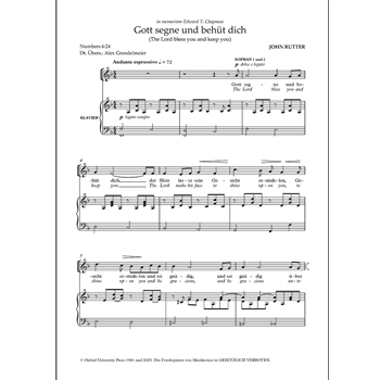 Gott segne und behüt dich (The Lord bless you and keep you)