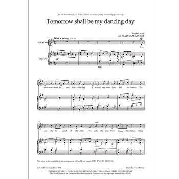 Tomorrow Shall Be My Dancing Day