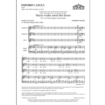 Maria walks amid the thornNo.1 of        Three Upper-voice CarolsVocal score