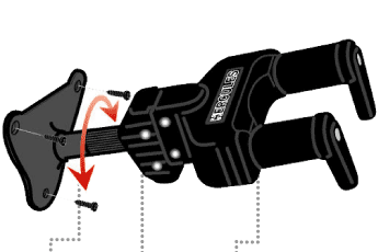 Stand--Guitar Hercules Wall Mount - Black Wall-Mount - w/Clasping Yoke for Accessorie