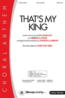 That's My King by Barfoot and Peck - Williamson Dave - for SATB