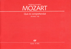 Quis Te Comprehendat Anh 110 by Mozart Wolfgang Amadeus for Full Score