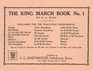 King March Book by King Karl L for Conductor Score