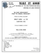 Make It Good by Pearson Duke - Sultanoff Jeffrey - for Jazz Ensemble
