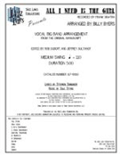 All I Need Is The Girl by Styne Jule - May Billy - Sinatra Frank for Big Band with Vocal