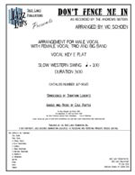 Don't Fence Me In by Porter Cole - Schoen Vic - for Big Band with Vocal