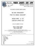 When Lights Are Low by Carter Benny - Carter Benny - for Jazz Ensemble