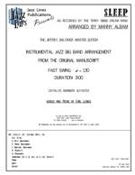 Sleep by Lebieg Earl - Albam Manny - for Jazz Ensemble