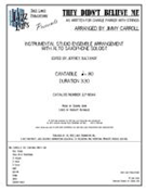 They Didn't Believe Me by Kern Jerome - Carroll Jimmy - for Alto Sax