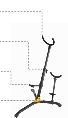 Stand--bari Sax Hercules Combo - Cradle W/alto/tenor for