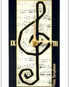 Clock--petite Symphony for Gift Item (G Clef/music - )