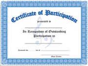 Certificate of Outstanding Participation for Awards