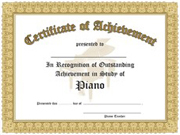 Certificate of Outstanding Achievement in the Study of Piano for Awards