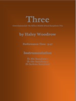 Three - Print Edition by Woodrow Haley for Saxophone Trio (AAB)