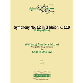 Symphony No 12 in G, K 110: 4th movement Allegro (Finale)