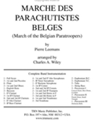 Marche Des Parachutistes Belges by Leemans P - Wiley C A - for Full Score