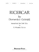 Ricercar (Unaccompanied) by Gabrielli Domenico - Morris Winston - for Tuba Unaccompanied