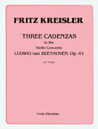 Concerto In D Major Op.61 (3) by Beethoven Ludwig van - Cadenzas - for Violin and Piano