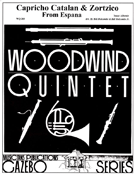 Capricho Catalan & Zortzico From Espana by Albeniz Isaac - Holcombe Bill and Bil - for Woodwind Quintet