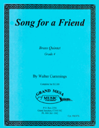 Song For A Friend by Cummings Walter for Brass Quintet