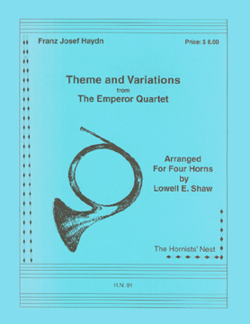 Theme & Variations From Emperor Quartet by Haydn Joseph - Shaw Lowell - for French Horn Quartet