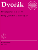 String Quartet In D Minor Opus 34 by Dvorak Antonin for Str Quartet