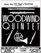 Jesu Joy Of Man's Desiring by Bach Johann Sebastian - Holcombe Bill - for Woodwind Quintet