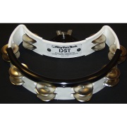 Tambourine--drum Set White - White W/ Nickel Jing - Crescent for Rhythm Ins