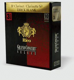 Reed--b-flat Clar Rico Gcs Thick - Strength 3 1/2 - Single for Bb Clarinet Reed