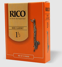 Reed--bass Clar Rico Regular - Strength 2 - Single for Bass Clarinet Reed