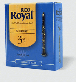 Reed--b-flat Clar Rico Royal - Strength 1 - Single for Bb Clarinet Reed