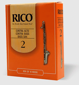 Reed--contra Clar Rico Regular - Strength 2 - Single for Contra Clarinet Reed